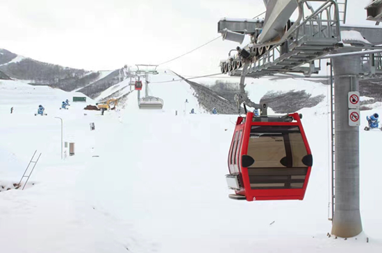 河北石家莊崇禮富龍滑雪場纜車