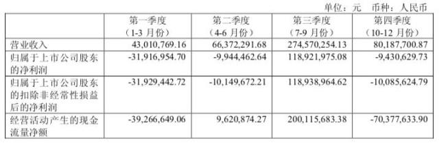 長白山2018年分季度財(cái)務(wù)數(shù)據(jù)