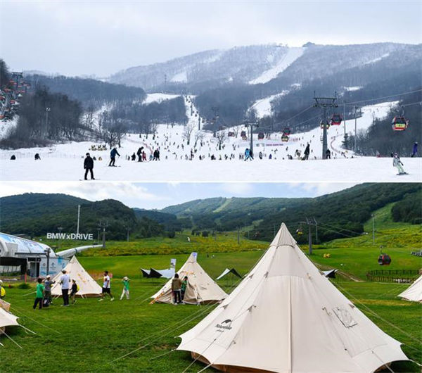 萬(wàn)科松花湖滑雪場(chǎng)冬夏對(duì)比圖